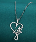 "Faith" Cross & Heart Pendant Necklace