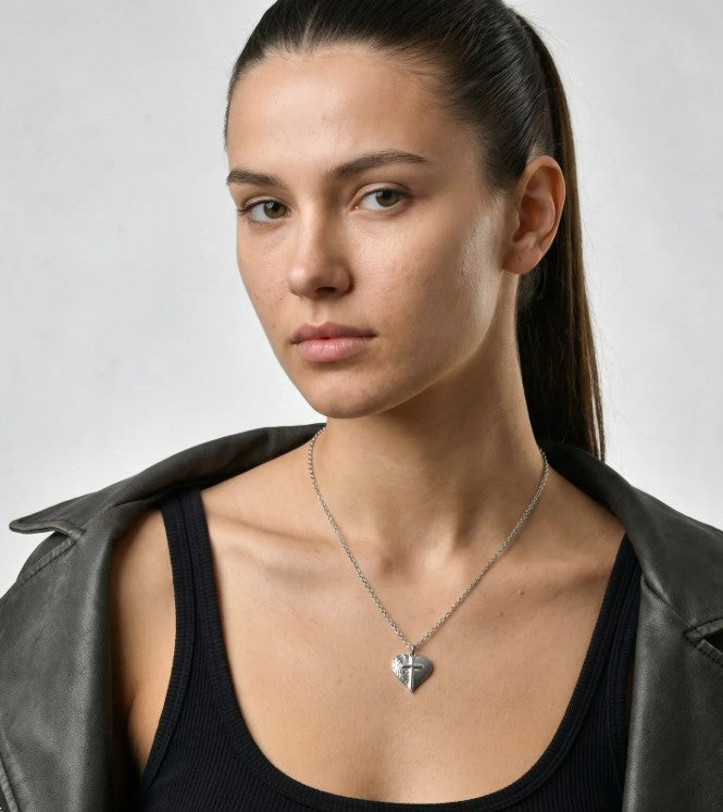 Angel Wing Heart Cross Pendant Necklace