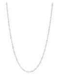 Silver chain necklace on a white background